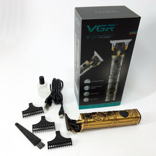 Машинка для стрижки волосся і бороди VGR V-097, Машинка для підстригання Окантувальна машинка. Колір: золотий ws28989 фото