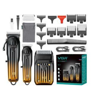 Профессиональный набор для стрижки 3 в 1 Машинка, Триммер и Шейвер VGR Voyager Barber Combo V-644 ws73632 фото