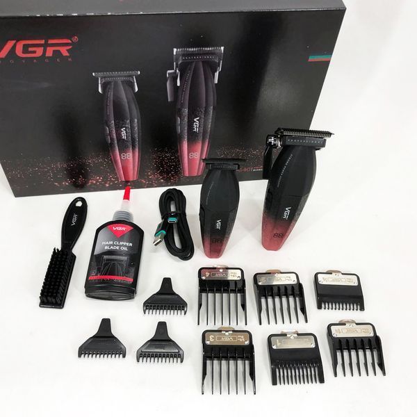 Професійний набір для стрижки волосся VGR V-640 акумуляторний Barber Combo PREMIUM. Колір: червоний ws47295-1 фото