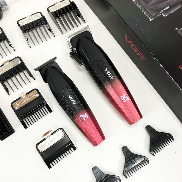 Професійний набір для стрижки волосся VGR V-640 акумуляторний Barber Combo PREMIUM. Колір: червоний ws47295-1 фото