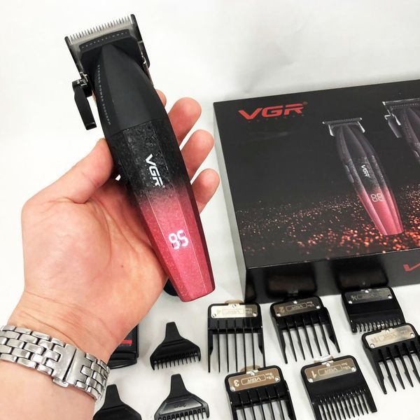 Професійний набір для стрижки волосся VGR V-640 акумуляторний Barber Combo PREMIUM. Колір: червоний ws47295-1 фото