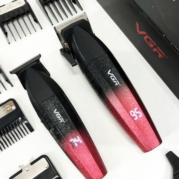 Професійний набір для стрижки волосся VGR V-640 акумуляторний Barber Combo PREMIUM. Колір: червоний ws47295-1 фото