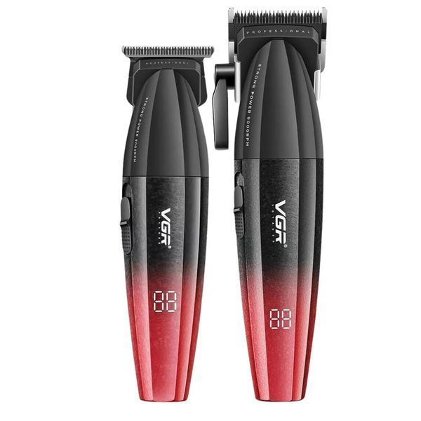 Професійний набір для стрижки волосся VGR V-640 акумуляторний Barber Combo PREMIUM. Колір: червоний ws47295-1 фото